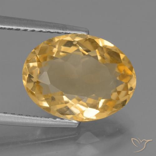 4.39ct Натуральный Среднее золото Цитрин, Овал, VVS-VS