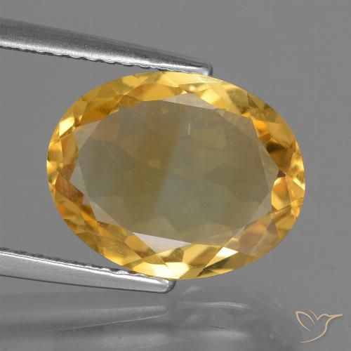 3.75ct Натуральный Яркое золото Цитрин, Овал, Чистота VVS