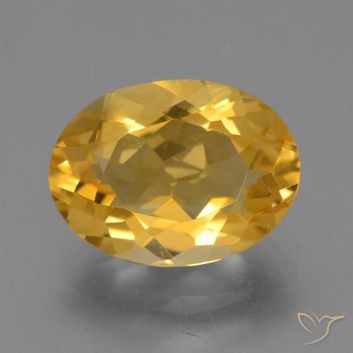 4.03ct Натуральный Темно-золотой Цитрин, Овал, Чистота VVS
