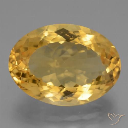 12.44ct Натуральный Яркое золото Цитрин, Овал, VVS-VS