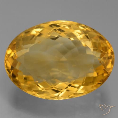 12.93ct Натуральный Темно-золотой апельсин Цитрин, Овал, VVS-VS