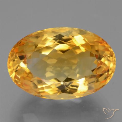 10.47ct Натуральный Золотисто-оранжевый Цитрин, Овал, VVS-VS