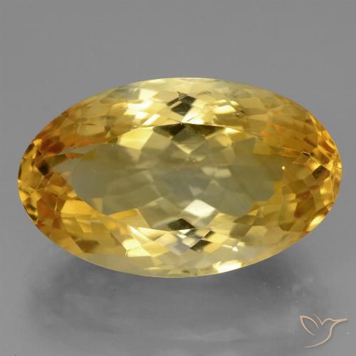 12.85ct Натуральный Темно-золотой Цитрин, Овал, Чистота VVS