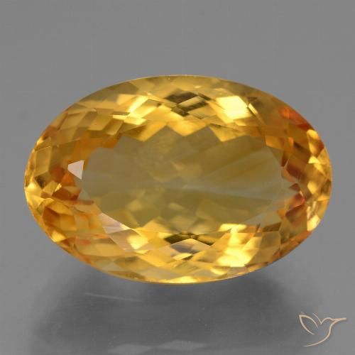 9.46ct Натуральный Темно-оранжево-золотой Цитрин, Овал, VVS-VS