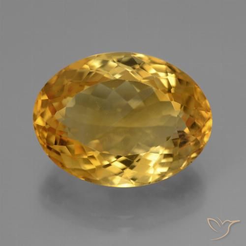 11.77ct Натуральный Темно-золотой апельсин Цитрин, Овал, Чистота VVS