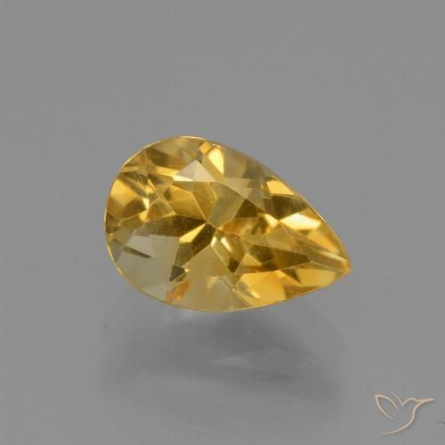 1.27ct Натуральный Золотисто-оранжевый Цитрин, Форма груши, Чистота VVS