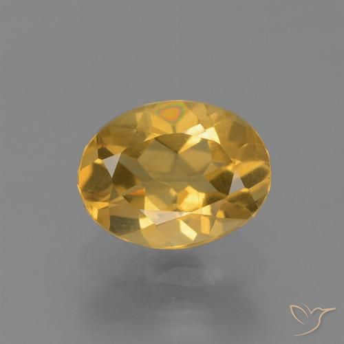 1.15ct Натуральный Темно-золотой апельсин Цитрин, Овал, Чистота VS