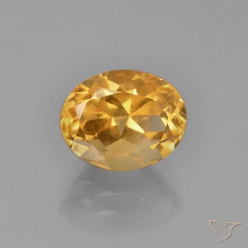 2.85ct Натуральный Оранжево-золотой Цитрин, Овал, VVS-VS
