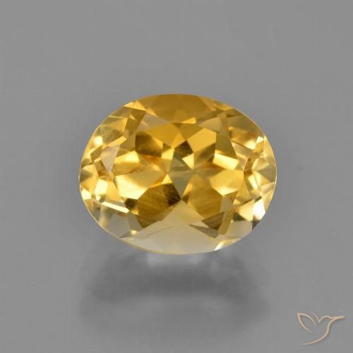 2.68ct Натуральный Средне-темный золотистый Цитрин, Овал, Чистота VVS
