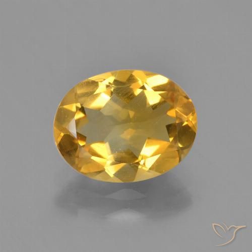 2.15ct Натуральный Средний золотой Цитрин, Овал, VVS-VS