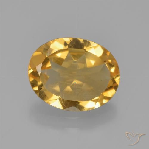 2.09ct Натуральный Средне-темный золотистый Цитрин, Овал, Чистота VS