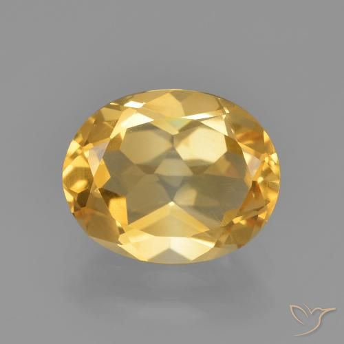 2.13ct Натуральный Средний золотой Цитрин, Овал, VVS-VS