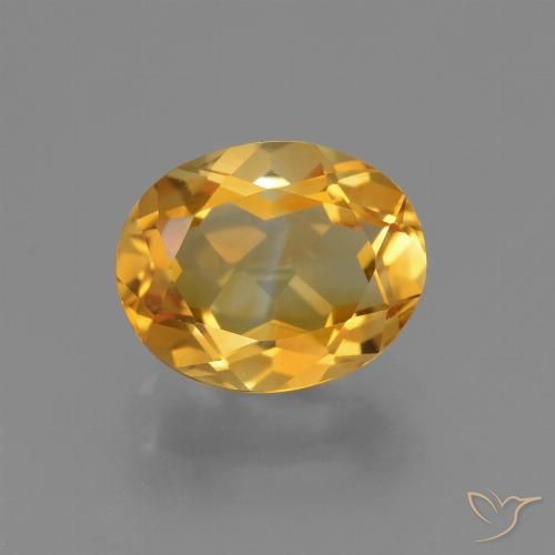 2.40ct Натуральный Оранжево-золотой Цитрин, Овал, Чистота VVS