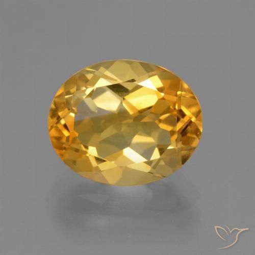 3.23ct Натуральный Золотисто-оранжевый Цитрин, Овал, VVS-VS