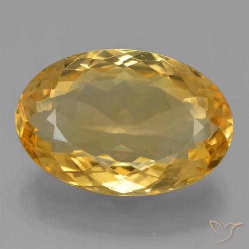 9.54ct Натуральный Средне-темный золотистый Цитрин, Овал, Чистота VVS