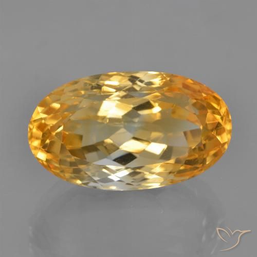 9.18ct Натуральный Глубокий оранжево-золотой Цитрин, Овал, Чистота VVS