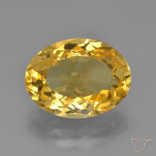6.16ct Натуральный Золотой Цитрин, Овал, Чистота VVS