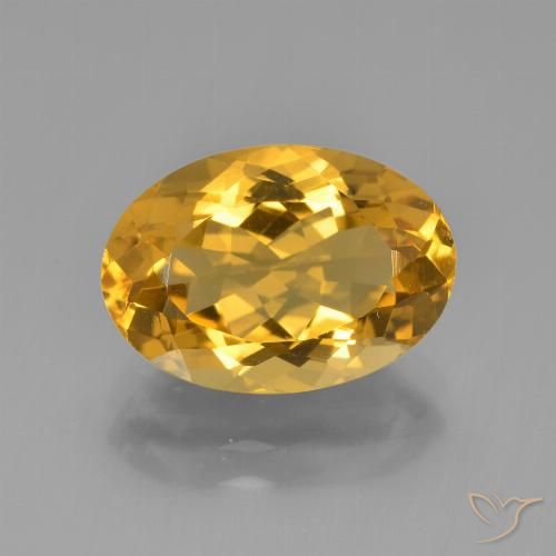 4.58ct Натуральный Золотисто-оранжевый Цитрин, Овал, Чистота VVS