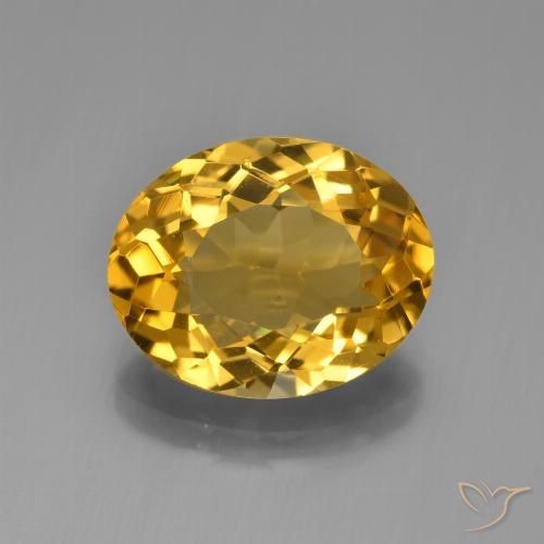 4.59ct Натуральный Золотой Цитрин, Овал, Чистота VVS