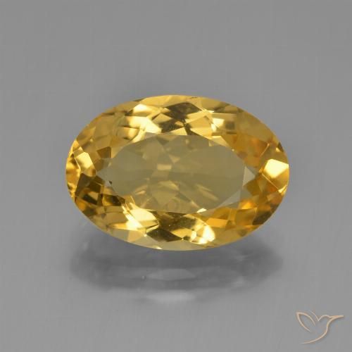 4.34ct Натуральный Золотисто-оранжевый Цитрин, Овал, Чистота VVS