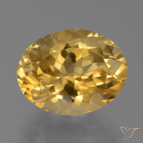 8.35ct Натуральный Золотой Цитрин, Овал, Чистота VVS