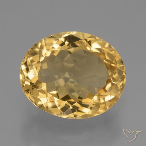 6.73ct Натуральный Средне-темный золотистый Цитрин, Овал, Чистота VVS
