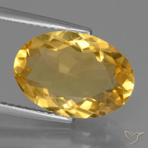 5.95ct Натуральный Средне-темный золотистый Цитрин, Овал, Чистота VVS