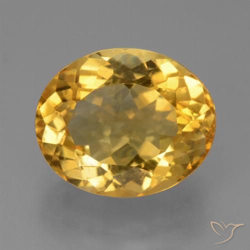 5.68ct Натуральный Темно-золотой апельсин Цитрин, Овал, Чистота VS