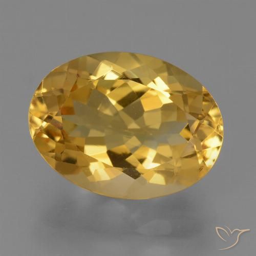 5.12ct Натуральный Средне-темный золотистый Цитрин, Овал, Чистота VVS