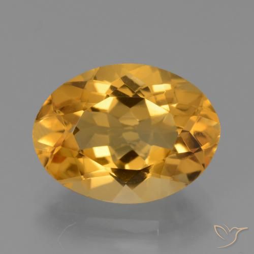 4.43ct Натуральный Темно-золотой Цитрин, Овал, Чистота VVS