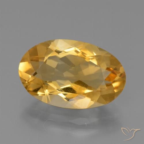 3.91ct Натуральный Средне-темный золотистый Цитрин, Овал, Чистота VS