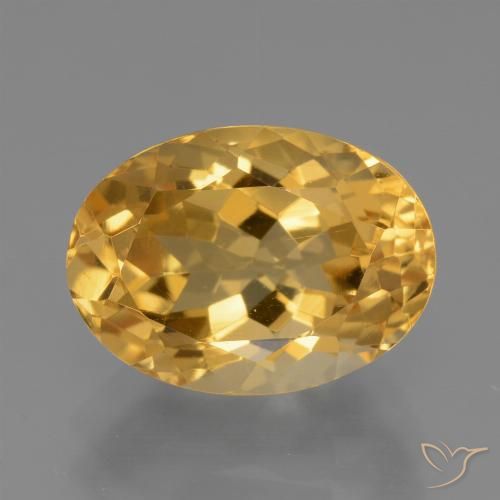 3.87ct Натуральный Средне-темный золотистый Цитрин, Овал, Чистота VVS