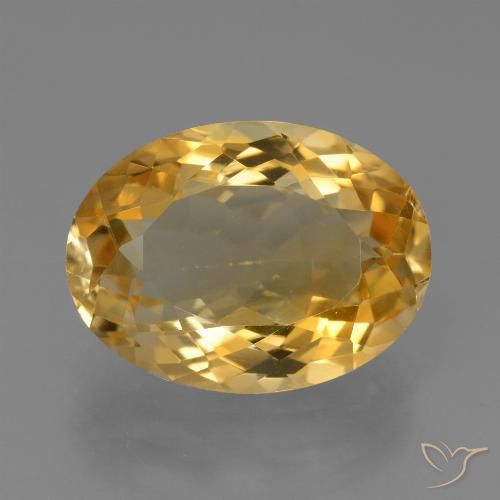 7.44ct Натуральный Средне-темный золотистый Цитрин, Овал, Чистота VVS