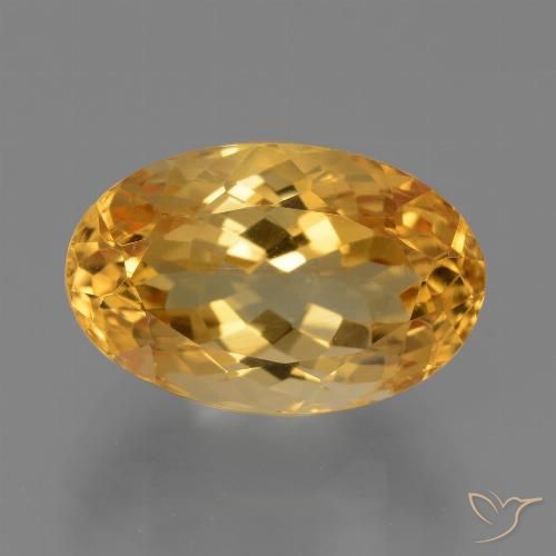 7.38ct Натуральный Темно-оранжево-золотой Цитрин, Овал, Чистота VVS