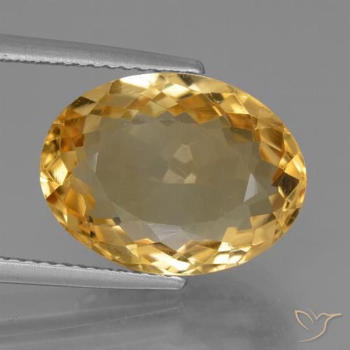 7.11ct Натуральный Темно-золотой апельсин Цитрин, Овал, Чистота VVS