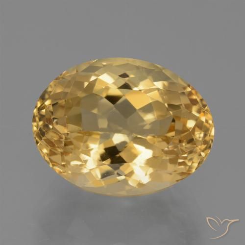 7.31ct Натуральный Средне-темный золотистый Цитрин, Овал, Чистота VVS