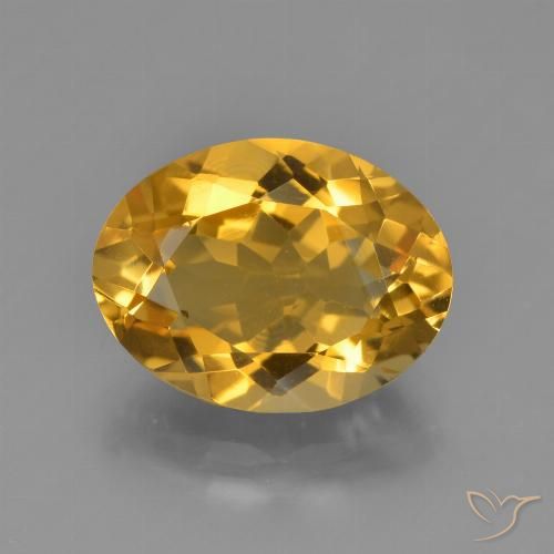 4.16ct Натуральный Темно-золотой апельсин Цитрин, Овал, Чистота VVS