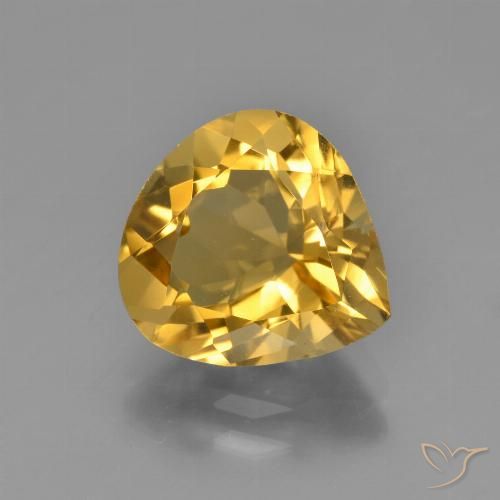 3.34ct Натуральный Глубокое золото Цитрин, Форма груши, Чистота VS