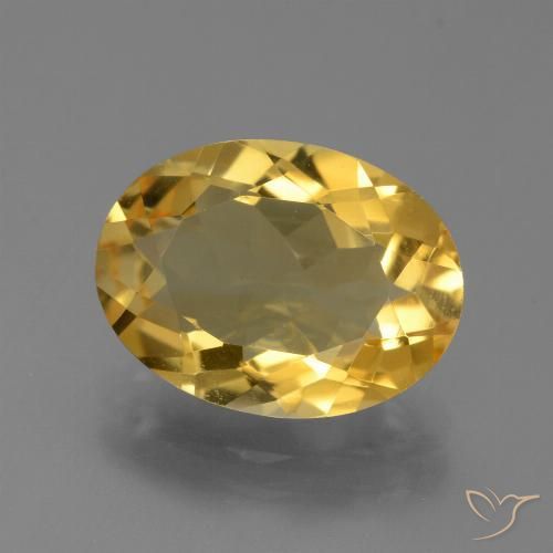 4.44ct Натуральный Золотисто-оранжевый Цитрин, Овал, Чистота VVS