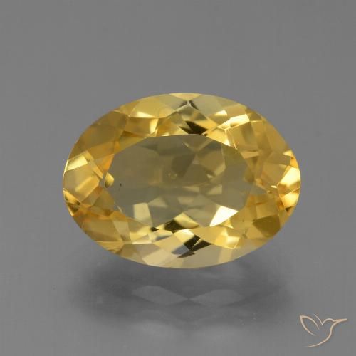 4.40ct Натуральный Средний золотой Цитрин, Овал, Чистота VS