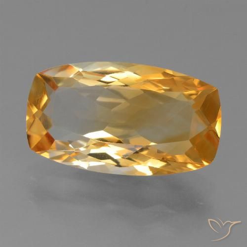 5.63ct Натуральный Темно-оранжево-золотой Цитрин, Подушка, Чистота VVS