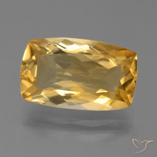 5.05ct Натуральный Средне-темный золотистый Цитрин, Подушка, Чистота VVS