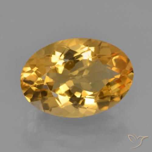 3.76ct Натуральный Средне-темный золотистый Цитрин, Овал, Чистота VS