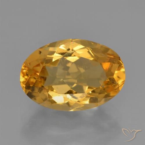 3.62ct Натуральный Темно-оранжево-золотой Цитрин, Овал, Чистота VS