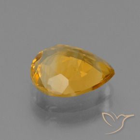 2.95 карата, натуральный Средне-темный золотистый Цитрин, Форма груши, Чистота VVS
