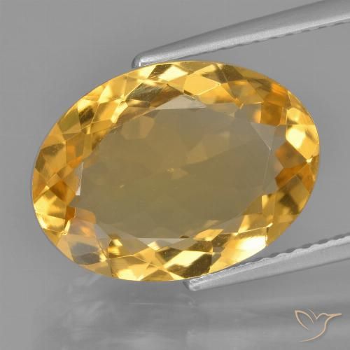 5.02ct Натуральный Темно-золотой апельсин Цитрин, Овал, VVS-VS