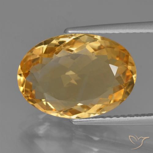 5.99ct Натуральный Темно-золотой апельсин Цитрин, Овал, Чистота VVS