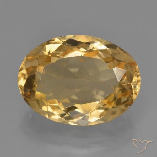 5.98ct Натуральный Средне-темный золотистый Цитрин, Овал, Чистота VVS
