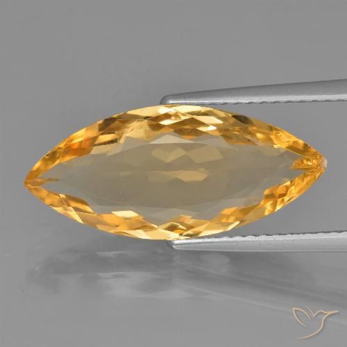 5.22ct Натуральный Темно-оранжево-золотой Цитрин, Маркиза, Чистота VVS