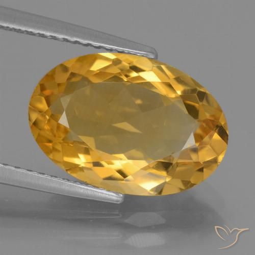 4.43ct Натуральный Темно-золотой апельсин Цитрин, Овал, Чистота VVS